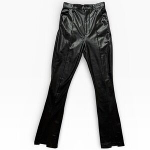 Abercrombie & Fitch black vegan leather flare pants Size 25/ 0
